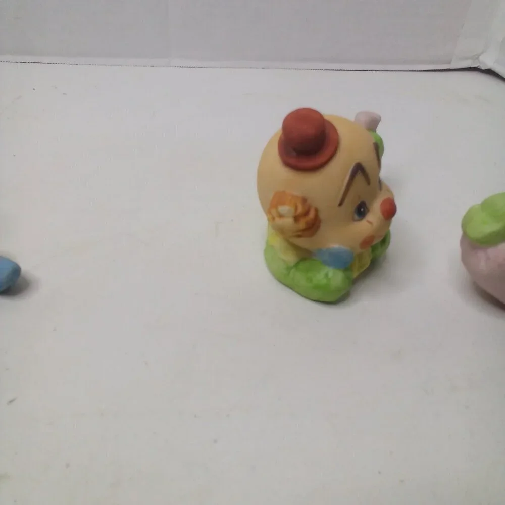 Vintage Ceramic Baby Clowns Lot of 3 Figurine Painted Shelf Sitter